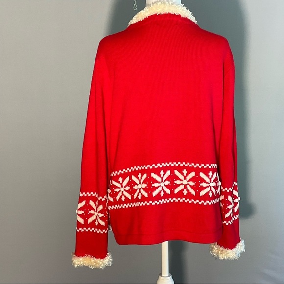 Just B Lg Cutest “Ugly Christmas Sweater”, Felt/Beaded Stuffed Reindeer, Santas - Picture 12 of 16